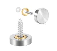 sourcing map Cache Vis Miroir Décoratif Capuchons Couverture Clous Brossé Acier Inox 18mm 2Pcs