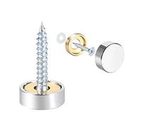 sourcing map Cache Vis Miroir Décoratif Capuchons Couverture Clous Poli Acier INOX 14mm 4Pcs