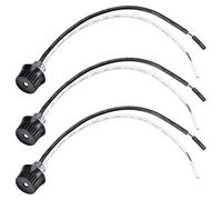 sourcing map Canopée Interrupteur 1,5A 250V 3A 125V Rotatif Style Marche/Arrêt Métal Filetage Base avec saturne Fil ZE-105M pour Lampe Bricolage Project Noir 3Pcs