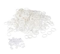 sourcing map Caoutchouc Bande Blanc Extensible Caoutchouc Élastique Bande 0,5 Pouce Diamètre avec S-Clips pour Domicile Bureau Paquet 600