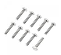 sourcing map Carré Tête Boulon, 10pcs M5x20mm Entièrement Filetage 304 Inox Acier Grade C Carré Machine Vis