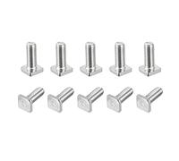 sourcing map Carré Tête Boulon, 10pcs M6x16mm Entièrement Filetage Carbone Acier Grade 4.8 Carré Machine Vis