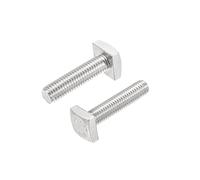 sourcing map Carré Tête Boulon, 2Pcs M6x25mm Entièrement Filetage 304 Inox Acier Grade C Carré Machine Vis