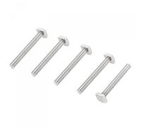 sourcing map Carré Tête Boulon, 5Pcs M8x70mm Entièrement Filetage 304 Inox Acier Grade C Carré Machine Vis