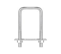 sourcing map Carré U-Boulons, 2 Ensembles 52mm(2.05") Interne Largeur 120mm Longueur M10 304 Inox Acier U Pince Boulon avec Écrous et Plates, pour Remorque Bateau