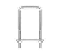 sourcing map Carré U-Boulons, 2 Ensembles 52mm(2.05") Interne Largeur 120mm Longueur M8 304 Inox Acier U Pince Boulon avec Écrous et Plates, pour Remorque Bateau