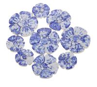 sourcing map Carreaux de mosaïque en céramique à fleurs de 250 g, 3,5 à 6 cm, pièces de mosaïque en céramique teintée en vrac pour projets d'art faits à la main, décoration d'intérieur, blanc/bleu