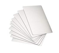sourcing map Carte en Métal Blanche 80x50x0,4mm Acier Inox 201 Argent 10Pcs | Plaque Brossée pour Impression Gravure Laser Bricolage