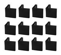 sourcing map Casquettes Pieds Jambes Meuble Patin en fer d'angle 40 x 40 mm forme L en plastique bureau jambe capuchon d'extrémité couvre sol protecteur noir 12 pièces