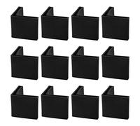 sourcing map Casquettes Pieds Jambes Meubles Patin Chaise Table Protection Plancher Angle Fer Patin L Forme Plastique Noir 45x45mm 12 Pcs