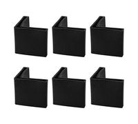sourcing map Casquettes Pieds Jambes Meubles Patin Chaise Table Protection Plancher Angle Fer Patins L Forme Plastique Noir 30x30mm 6 Pcs