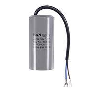 sourcing map CBB60 Marche Condensateur 50uF 450V AC 2 Fils 50/60Hz Cylindre 105x50mm avec Terminal pour Air Compresseur Eau Pompe Moteur