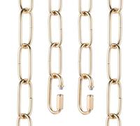 sourcing map Chaîne de suspension pour éclairage de 91 cm, boucle de 3 mm, chaîne d'extension de chaîne de lustre en métal avec 2 verrous à maillons rapides pour suspendre des plantes, or rose