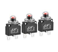 sourcing map Circuit Surcharge Protecteur 10A AC125/250V DC32V Appuyer Bouton Thermique Circuit Disjoncteur pour Compresseur air avec Bouchons étanches 3pcs
