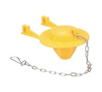sourcing map Clapet de rechange en PVC avec chaîne en acier inoxydable, ajustement universel pour la plupart des vannes de chasse de réservoir de toilettes de 5,1 cm, jaune