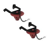 sourcing map Clapet de rechange en PVC avec chaîne et support pour valves de chasse de réservoir de toilettes, rouge foncé + noir