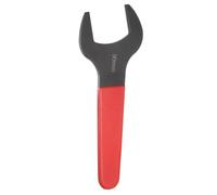 sourcing map xtrémité ouverte simple 90 mm métrique avec angle décalé de 15 degrés ourche ouverte en forme de U Petite clé à tête plate noircie avec tige rouge pour réparation automobile