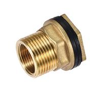 sourcing map Cloison Raccord G3/4 Femelle G1 Mâle Tube Adaptateur Tuyau Raccord avec Silicone Joints pour Réservoirs Eau Laiton