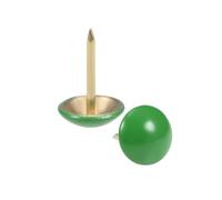 sourcing map Clou Tapissier 11mm Vert Rond Tête 17mm Longueur Punaises Clou Ameublement pour Meuble Sofa Dosserets 100Pcs