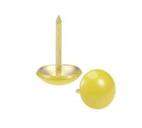 sourcing map Clou Tapissier Clou Ameublement Clou Meuble Punaise Pointe Tapissier Tapis Décoration 11mm Diamètre Jaune Rond Tête 17mm Longueur Pouce pour Sofa Lit 50Pcs