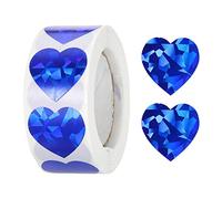 sourcing map Coeur Forme Autocollant 1'' Auto-adhésif Amour Autocollant Étiquette Cœur Décorations pour Enveloppe, Saint-Valentin Jour,Mariage Fête, Lumière Bleu 500 Pcs