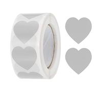sourcing map Coeur Forme Autocollant 1 Pouce Auto-Adhésif Aimer Étiquette Coeur Décorations pour Enveloppe,Saint Valentin,Mariage Fête, Argent Gris 500 pcs