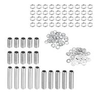 sourcing map Coffret de 140 Tige Filetée Creuse pour Lampe Trousse | avec Encoches Écrous Rondelles, 1/8IP Filetage Fixations Assortiment pour Luminaire éclairage Réparation Assemblage