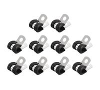 sourcing map Collier de Serrage 6mm 304 Inox Acier Caoutchouc 20pcs | Amorti Isolé Attache, Grillage Rigide Sangle Clip Fixation Tube Tuyau