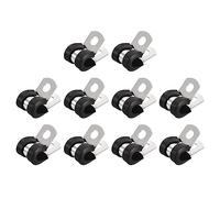 sourcing map Collier de Serrage 6mm 304 Inox Acier Caoutchouc 30pcs | Amorti Isolé C Lampe Attache, Grillage Rigide Sangle Clip Fixation Tube Tuyau