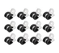 sourcing map Collier de Serrage 8mm 304 Inox Acier Caoutchouc 24pcs | Amorti Isolé Attache, Grillage Rigide Sangle Clip Fixation Tube Tuyau