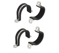 sourcing map Collier de Serrage avec Insert en Caoutchouc Tuyau Pince Clip Serre Joint 30mm Dia forme U bordée caoutchouc 304 acier inox Collier Attache 4Pcs