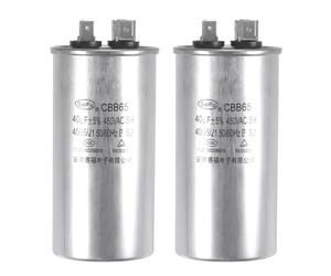 SOURCING MAP Condensateur rond CBB65 40uF 40mfd 450V AC 40-85-21 Boîtier en alu. avec borne pour climatiseur compresseur moteur 2Pcs