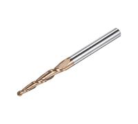 sourcing map Conique Bille Nez Terminal Fraise, TiSiN Revêtu Solide Carbure 2 Cannelure Spirale Fraisage Fraise, 1,5mm Rayon, 3mm Diamètre, 6mm Tige, 75mm Longueur, 6,08 Degré Angle