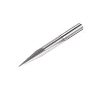sourcing map Conique Bois Gravure CNC Routeur Pointe, Solide Carbure 2 Droite Cannelures Sculpture Outil pour Acrylique PVC MDF Plastique, 6mm Tige 0.5mm Pointe 15 Degré 60mm Longueur