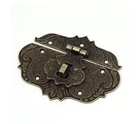 sourcing map Coque en bois poitrine Toolbox 86 mm x 65 mm Fermoir Moraillon loquets ton bronze