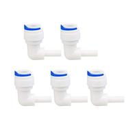 sourcing map Coude, 3/8 Pouce-1/4 Pouce Tube OD Raccord Rapide Purificateurs Eau Tube Raccords Pousser Vers Connecteur Filtre Tube Tuyau Tuyau Joint pour RO Inverse Système Osmose 5pcs