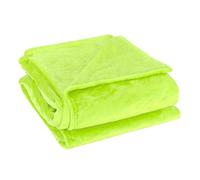 sourcing map Couverture Plaid Lit pour Canapé en Flanelle Peluche Molleton Microfibre Légère Vert jaunâtre Twin (60"*78")