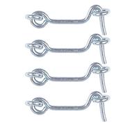 sourcing map Crochet de Cabine Crochet Fermeture Porte Fenêtre Coulissante Œil Loquet de Porte Verrou Boulon Volets Garage Portail Grange avec Vis Placage Finition 4pcs 2pouce