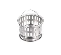 sourcing map Cuvette Évier Passoire Panier avec Poignée Inox Acier 77mm Diamètre pour Cuisine Éviers