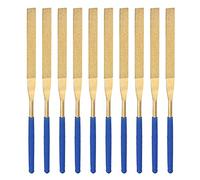sourcing map Diamant Aiguille Fichier Ensemble 5mm x 180mm Plat Fichiers Titane Recouvert Outils pour Métal Bois Pierre Verre 10pcs