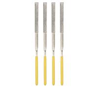 sourcing map Diamant Aiguille Fichiers 3mm x 140mm Plat Catégorie File Poignées Main Instrument pour Métal Bois Pierre Marbre 4pcs