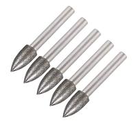 sourcing map Diamant Bavures Mèches Meulage Perceuse Dimension Rotatif Outil pour Verre Céramique 120 Grain 1/4" Tige 10mm Conique 5 Pcs