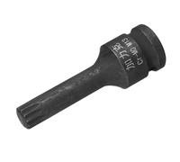 sourcing map Douille à triple cannelure carrée à impact 1/2" x M13 (13 mm), longueur métrique de 7,6 cm, utilisation en acier CR-MO avec visseuses à percussion ou cliquets manuels