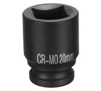 sourcing map Douille carrée à 4 pans 1,3 cm 20 mm CR-MO noircissement | Douille à choc carrée, douilles de roue standard, outil à douille pneumatique pour réparation automatique