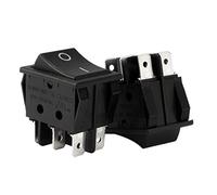 sourcing map DPDT 6 Borne 2 Position Interrupteur à Bascule Bateau Noir AC 20A/125V 22A/250V