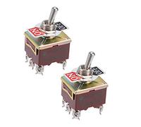 sourcing map DPDT Interrupteur bascule intensif 10A 380V 15A 250V 6P ON/OFF Batte Métal 2pcs