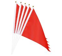 sourcing map Drapeau rouge Bâton, Main Tenu Petit Mini Bricolage Drapeau 11,8 Pouce x 7,8 Pouce Triangle pour Festival Events Celebration Paquet de 12