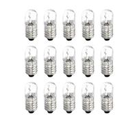 sourcing map E10 Vis Base Miniature Ampoules 24V/5W Chaud Jaune Clair Mini Lampes avec Boîte, 1 Ensemble/15 Paquet