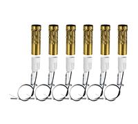 sourcing map E14 Candélabre Base Ampoule Prise Support avec Fil 3 Pouce Laiton Bougie Couvertures Manchons Trousse 6 Ensembles