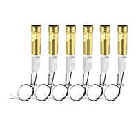 sourcing map E14 Candélabre Base Ampoule Prise Support avec Fil 3 Pouce Pale Gold Bougie Couvertures Manchons Trousse 6 Ensembles